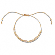 Ready-made Bracelets mixed beads Light Brown-Gold