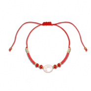Ready-made Bracelets mixed beads Red-White-Gold