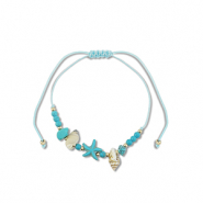 Ready-made Bracelets mixed beads Turquoise-Gold