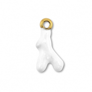 Stainless steel charms coral Gold-White