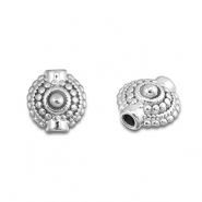 Stainless steel beads dots Silver