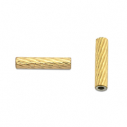 Stainless steel beads tube 8mm Gold
