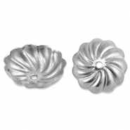 Stainless steel findings bead cap flower Silver