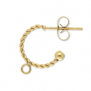 Stainless steel findings earrings creole twisted with loop Gold