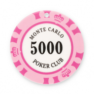 Statement charms pokerchip Pink-White-Black