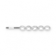 Hair accessories bobby pin with strass Silver-Transparent