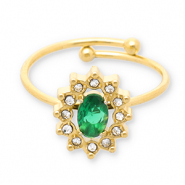 Stainless steel rings Gold-Green