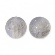 12 mm acrylic beads with glitter Grey-Turquoise