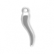 Stainless steel charms Italian horn Silver