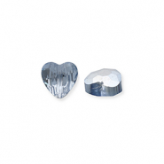 Fashion faceted beads heart Blue-Pearl Shine Coating