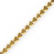 Round hematite beads heart Gold
