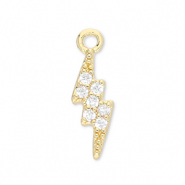 Brass TQ metal charms thunder Gold-Transparent