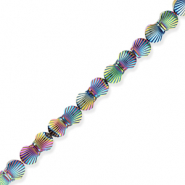 Round hematite beads shell Purple-Green-AB Coating