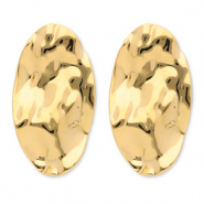 Stainless steel earrings / earpins oval Gold