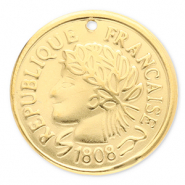Stainless steel charms coin Gold