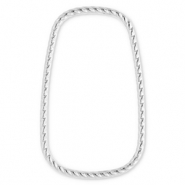 Stainless steel findings connector rectangle Silver