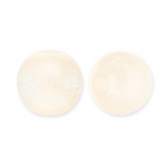 6 mm acrylic beads with glitter Vanilla Yellow-Turquoise