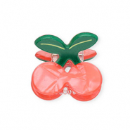 Hair accessories hair claw cherries Pearl Shine Dark Coral Pink-Green