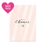 Jewellery cards "Bonne Chance" Beige Pink