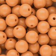 12 mm DQ acrylic beads shiny Chamois Orange 15-1145 TCX