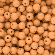 8 mm DQ acrylic beads shiny Chamois Orange 15-1145 TCX