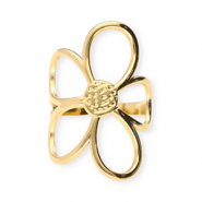 Stainless steel rings flower Gold