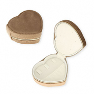 Jewellery travel box heart Brown