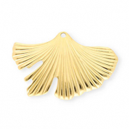 Stainless steel charms ginkgo leaf Gold