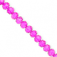 Top faceted beads 8x6mm disc Fuchsia Pink