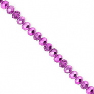 Top faceted beads 4x3mm disc Orchid Purple-Pearl Shine Coating