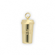 Brass TQ metal charms tumbler Gold