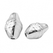 DQ European metal beads oval Antique Silver (Nickelfree)
