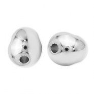 DQ European metal beads oval Antique Silver (Nickelfree)