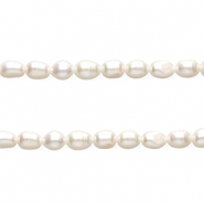 TQ Freshwater pearls rice 8x6 mm Natural White