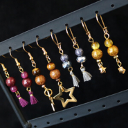 Inspirational Sets Sparkling earrings with acrylic beads glitter