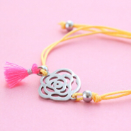 Inspirational Sets Coloured summer bracelets with stainless steel charms