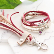 Inspirational Sets Bracelets and keychain with trendy flat cord suede style 