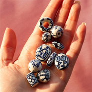 NEW Ceramic beads in Dutch Delftware style