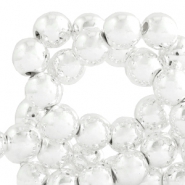 Round hematite beads 6mm metal coating  Silver