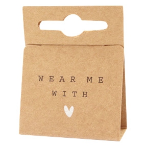 Jewellery cards "Wear Me With &hearts;" Brown