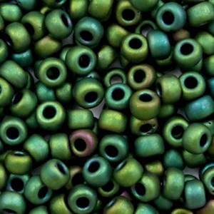 Miyuki seed beads 6/0 Metallic Matte Iris Dark Green 6-2066