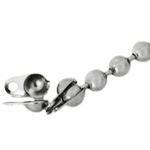 Basic Quality metal end cap for 2mm ball chain Antique Silver