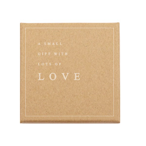 Jewellery (gift) box 'A small gift with lots of LOVE' Brown