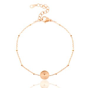 Polaris Steel bracelet with setting for 7mm cabochon / Swarovski SS34 ball Rose Gold