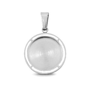 Polaris Steel charm with setting for 12mm cabochon Silver
