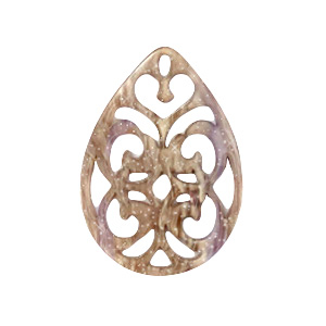 Resin pendants drop baroque 38x27mm Sugar Almond Taupe