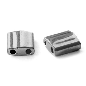 Miyuki beads tila 5x5mm Plated Nickel Anthracite TL-190