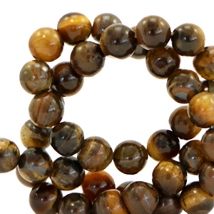 Natural stone beads Tigereye 6mm Multicolour Brown