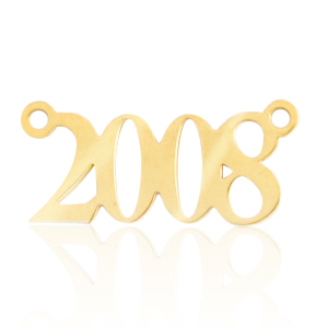 Stainless steel charms / connector year 2008 Gold
