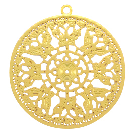 Bohemian charms round butterfly Gold